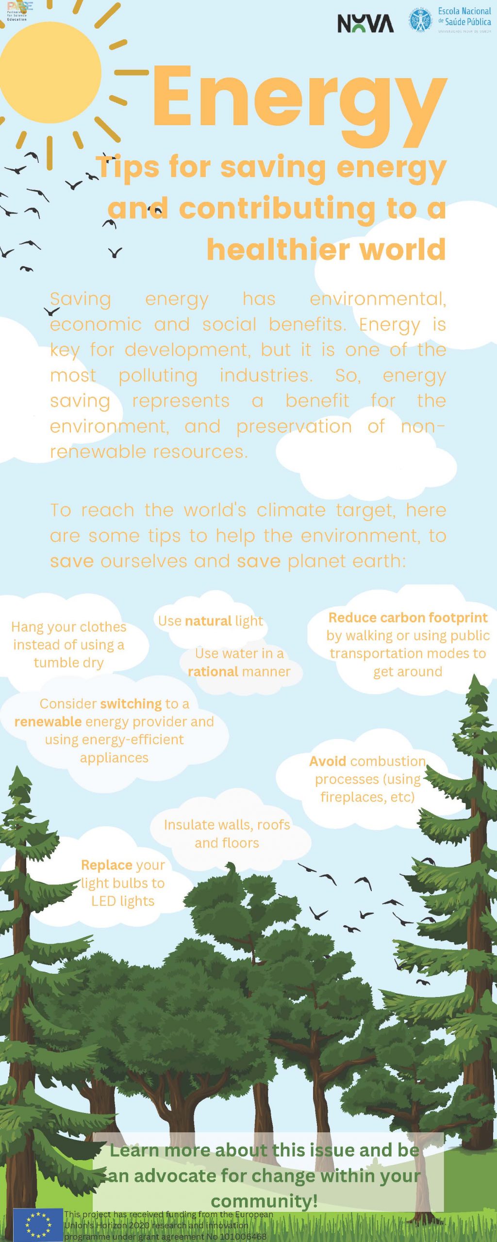Infographic: Energy - Tips for saving energy and contributing to a healthier world